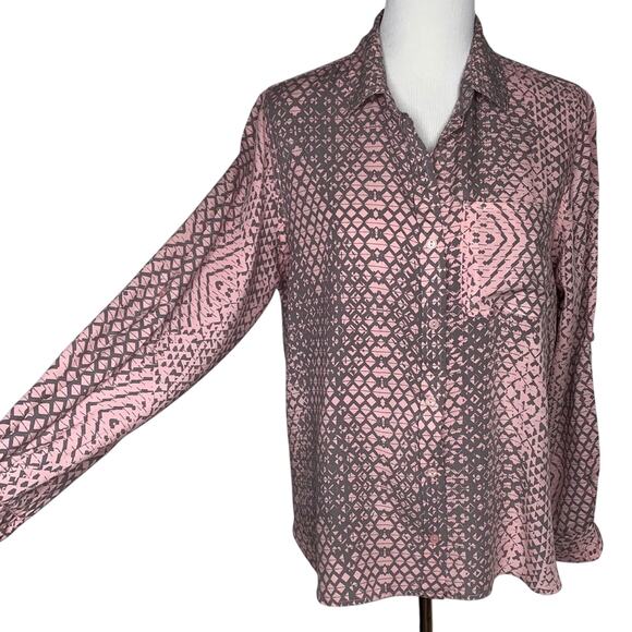 Velvet Heart 100% Rayon Button Down Shirt Sz Med - Picture 1 of 9